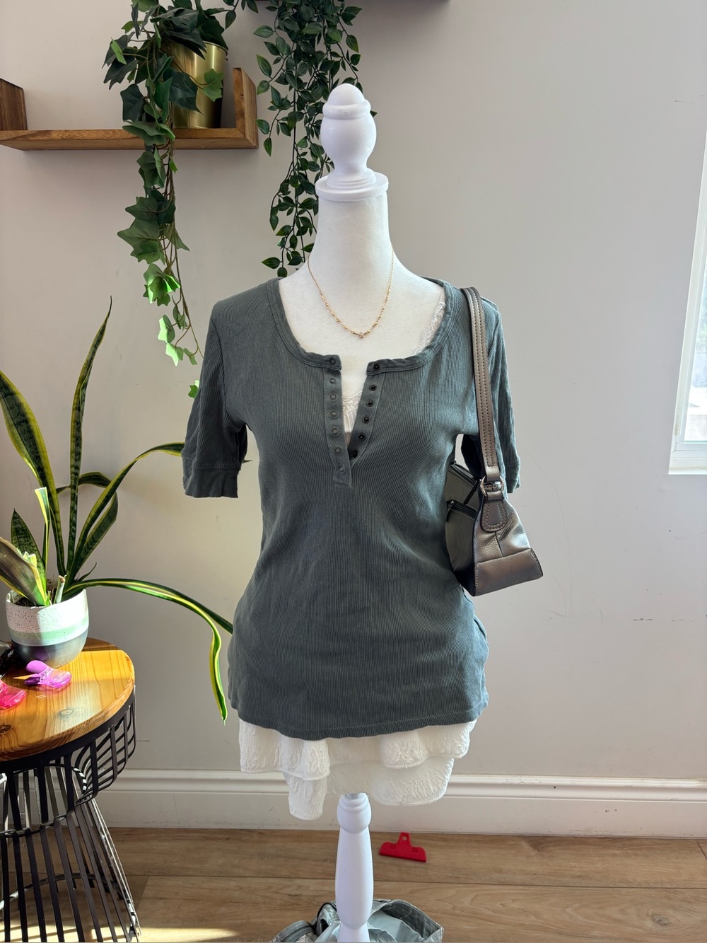 Lucky Brand Olive Short Sleeve Tee